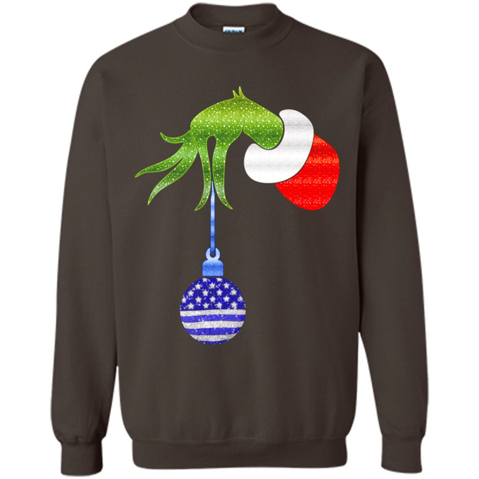 Grinch Holding American Flag ornament Christmas