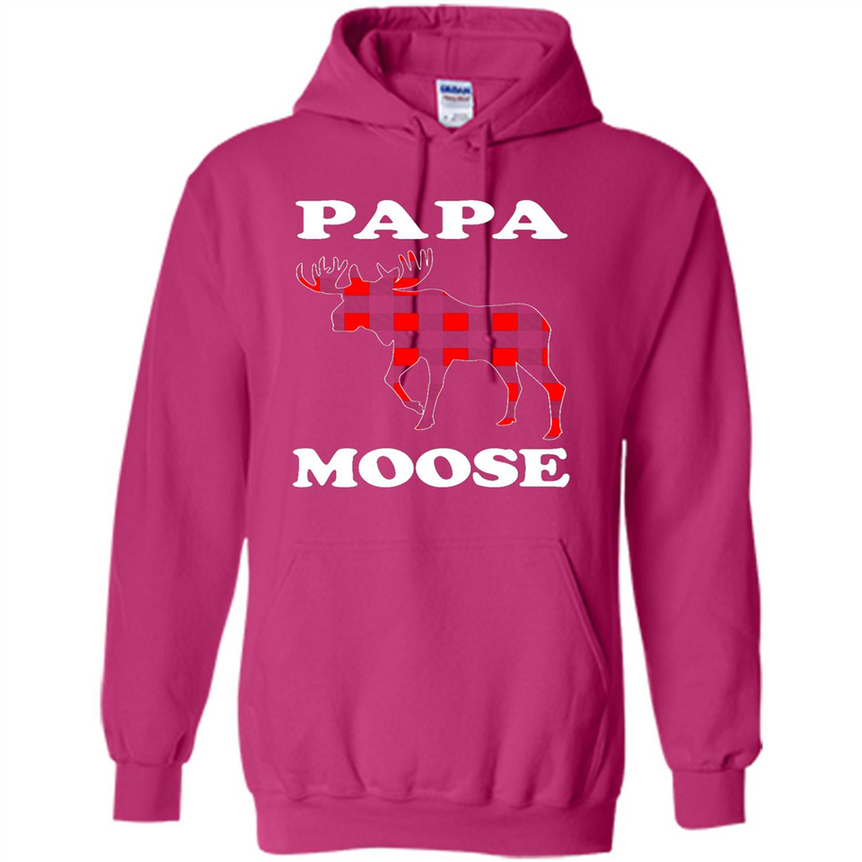 Papa Moose Funny Christmas Plaid Buffalo T-Shirt - Hoodie
