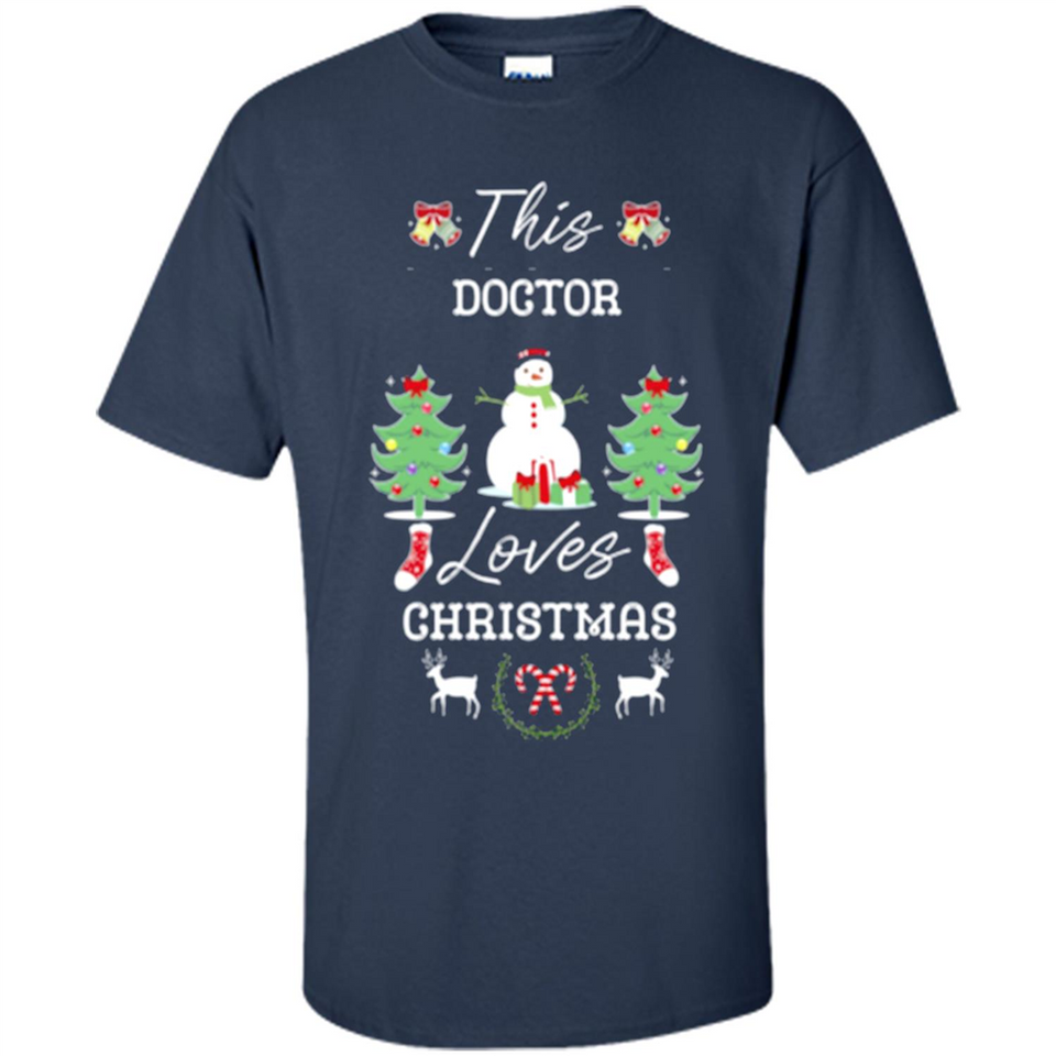 This Doctor Loves Christmas Tree Shirt with Snowman