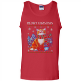 Christmas Ugly Sweater Cat With Christmas Meowy Chritstmas - Tank Top