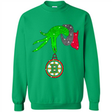 GRINCH HAND HOLDING BOSTON BRUINS GLITTER CHRISTMAS PINGPONG