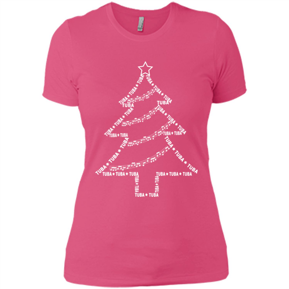 Tuba Text Christmas Tree Musical Instrument Holiday 1