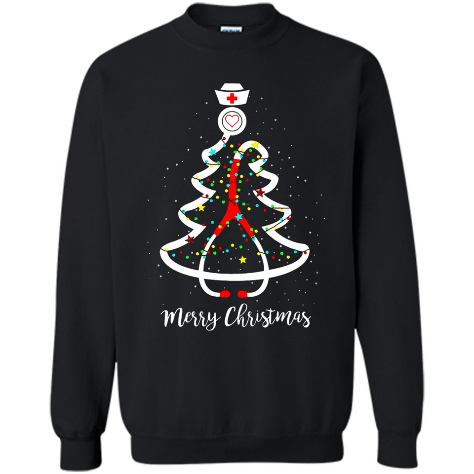 Christmas tree Nurse merry Christmas - Sweatshirt