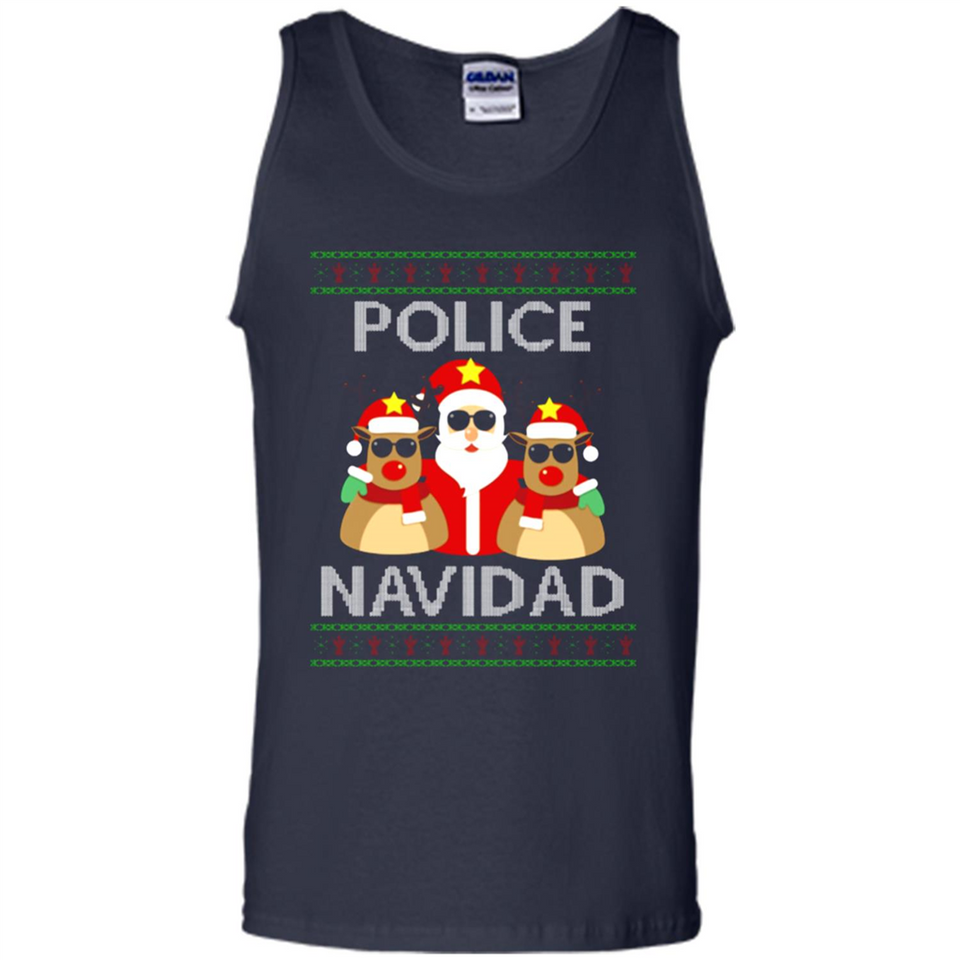 FUNNY POLICE NAVIDAD T-SHIRT Santa Christmas Party - Tank Top
