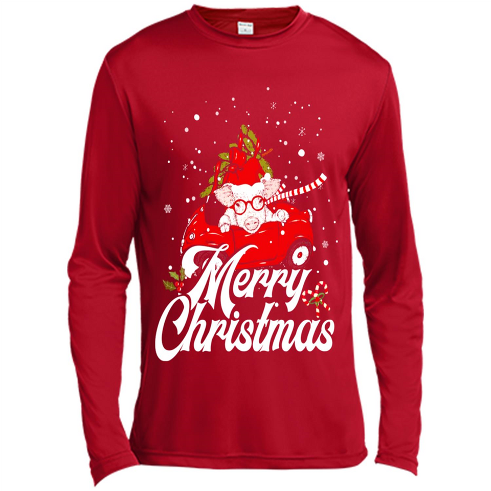 Merry Christmas Pig s - Canvas Long Sleeve T-Shirt
