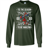 Marvel Spider Man Tis The Season To Be Amazing Ugly Christmas Mug PINGPONG - Long Sleeve T-Shirt
