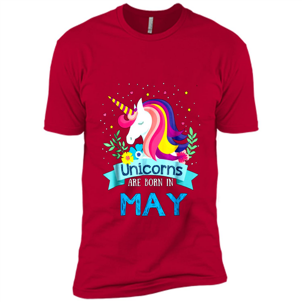 Unicorns are born in May Birthday Rainbow Gift Ladies Custom