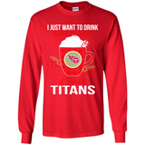 I Just Want To Drink Hot Chocolate & Watch Tennessee Titans Ugly Christmas Sweater PINGPONG