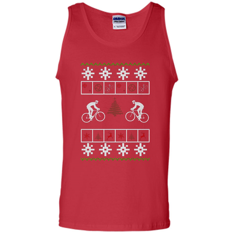 Christmas Ugly Sweater Cycling - Best Ugly Christmas Sweater - Tank Top