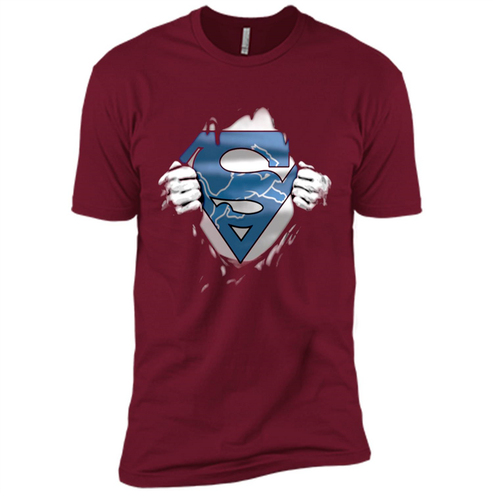 Detroit Lions And Superman Fans - Premium Short Sleeve T-Shirt
