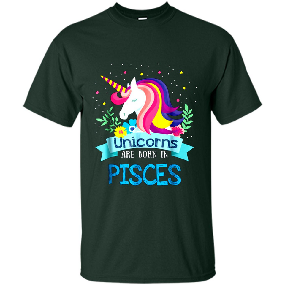 Unicorns are born in Pisces Birthday Rainbow Gift Ladies Custom