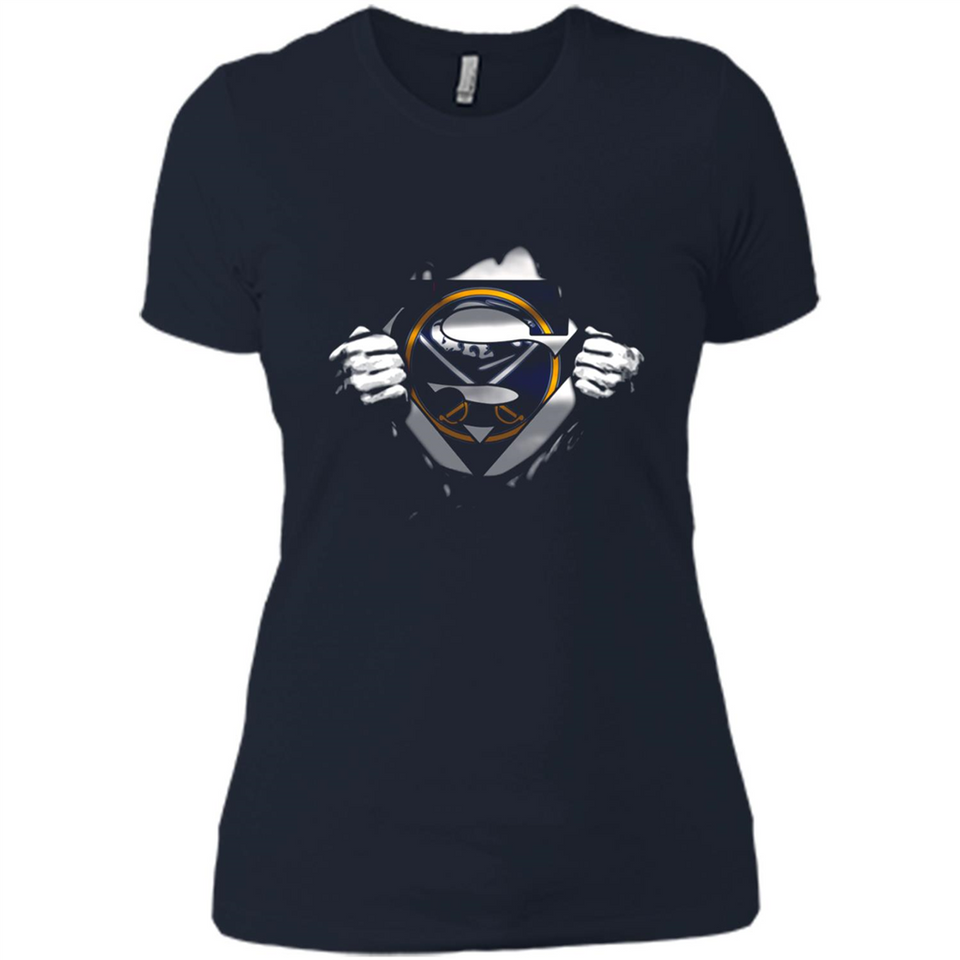 Buffalo Sabres And Superman Fans - Ladies' Boyfriend T-Shirt