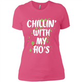Chillin With My Ho's Funny Christmas - Ladies' Boyfriend T-Shirt
