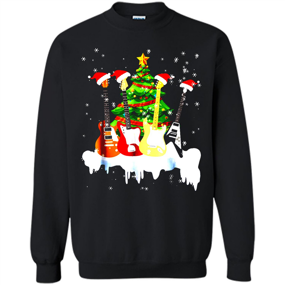 Santa Hat Electric Guitar Classical Guitar Christmas shirt Ladies' Boyfriend