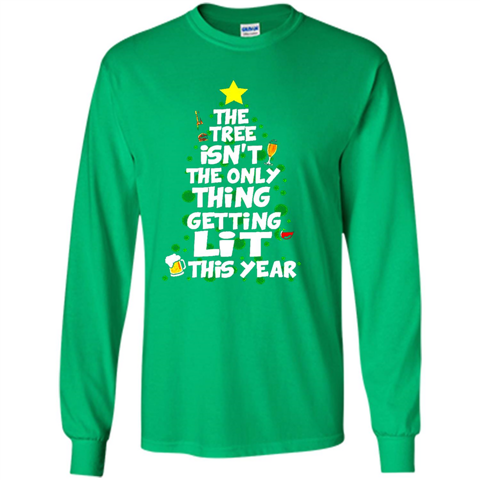 Funny Christmas Tree Drinking Sweatshirt Adult Boozy Festive - Long Sleeve T-Shirt