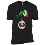 Amazing tee San Francisco 49ers Glitter Grinch Monogram Ornament Christmas Gift - Premium Short Sleeve T-Shirt