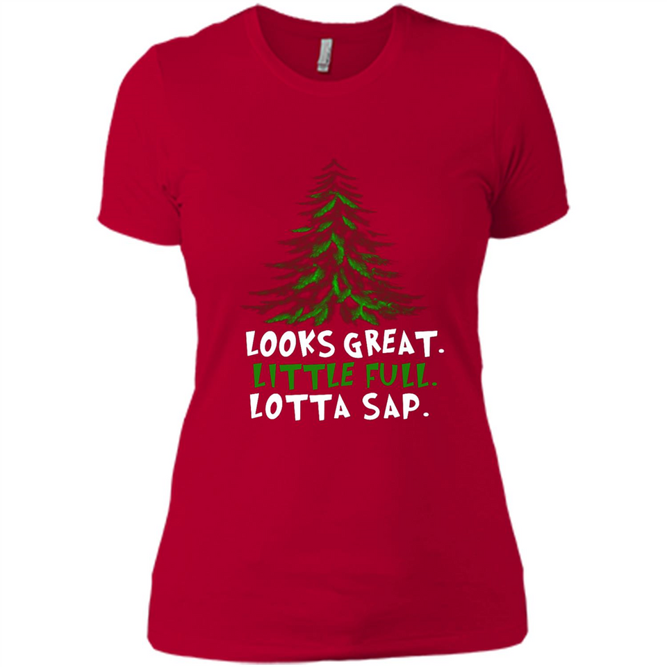 Looks Great Little Full Lotta Sap Funny Christmas Mug PINGPONG - Ladies' Boyfriend T-Shirt