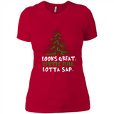 Looks Great Little Full Lotta Sap Funny Christmas Mug PINGPONG - Ladies' Boyfriend T-Shirt