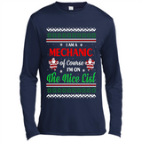 Funny Ugly Christmas T-Shirt Gift for Mechanic - Canvas Long Sleeve T-Shirt
