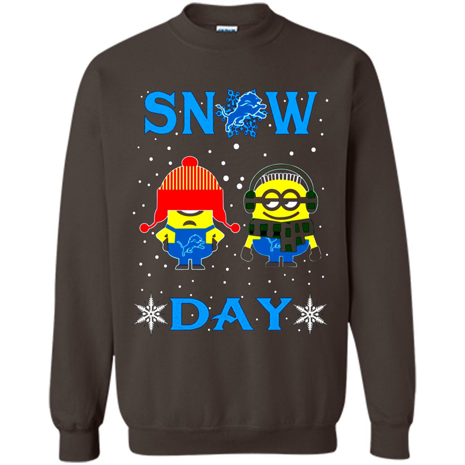 Snow Day Shirt For Detroit Lions Vs Minion Fans pingpong