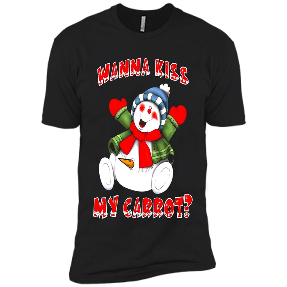 Snowman Wanna Kiss My Carrot Christmas - Premium Short Sleeve T-Shirt
