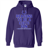 Reasons to be a Indianapolis Colts Fan Complete List on Back - Hoodie
