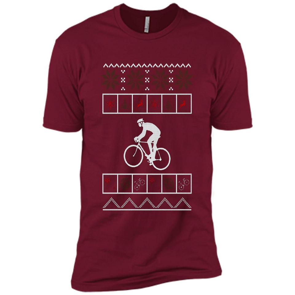 Christmas Ugly Sweater Cycling - Ugly Christmas Sweater - Premium Short Sleeve T-Shirt