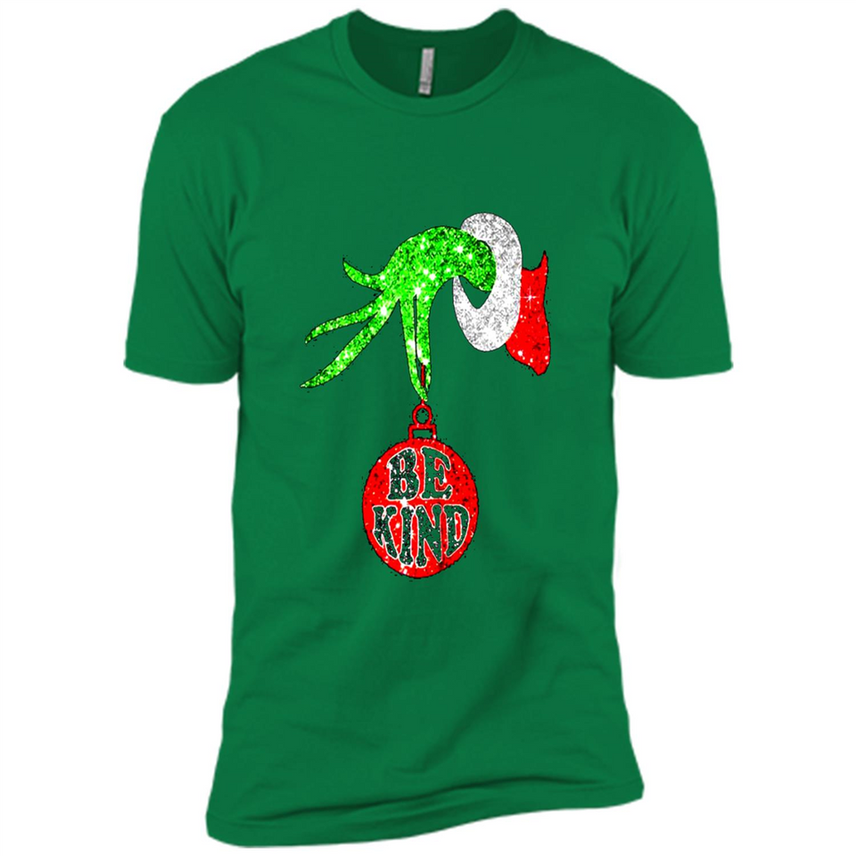 Christma Season With Green Grinch Hand Be Kind - Premium Short Sleeve T-Shirt
