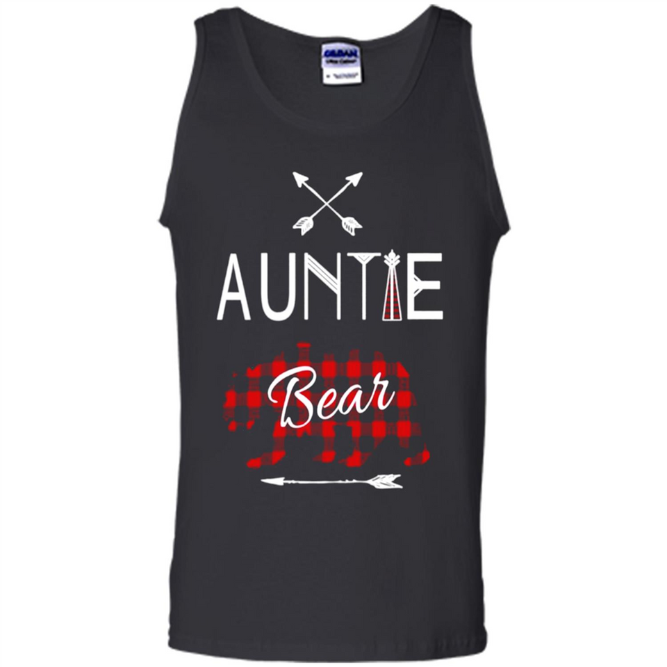 Aunt Shirt Buffalo Plaid Family Camp Bear Tee - Tank Top
