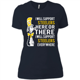Shirt For Dr Seuss Cat And Pittsburgh Steelers Fans - Ladies' Boyfriend T-Shirt