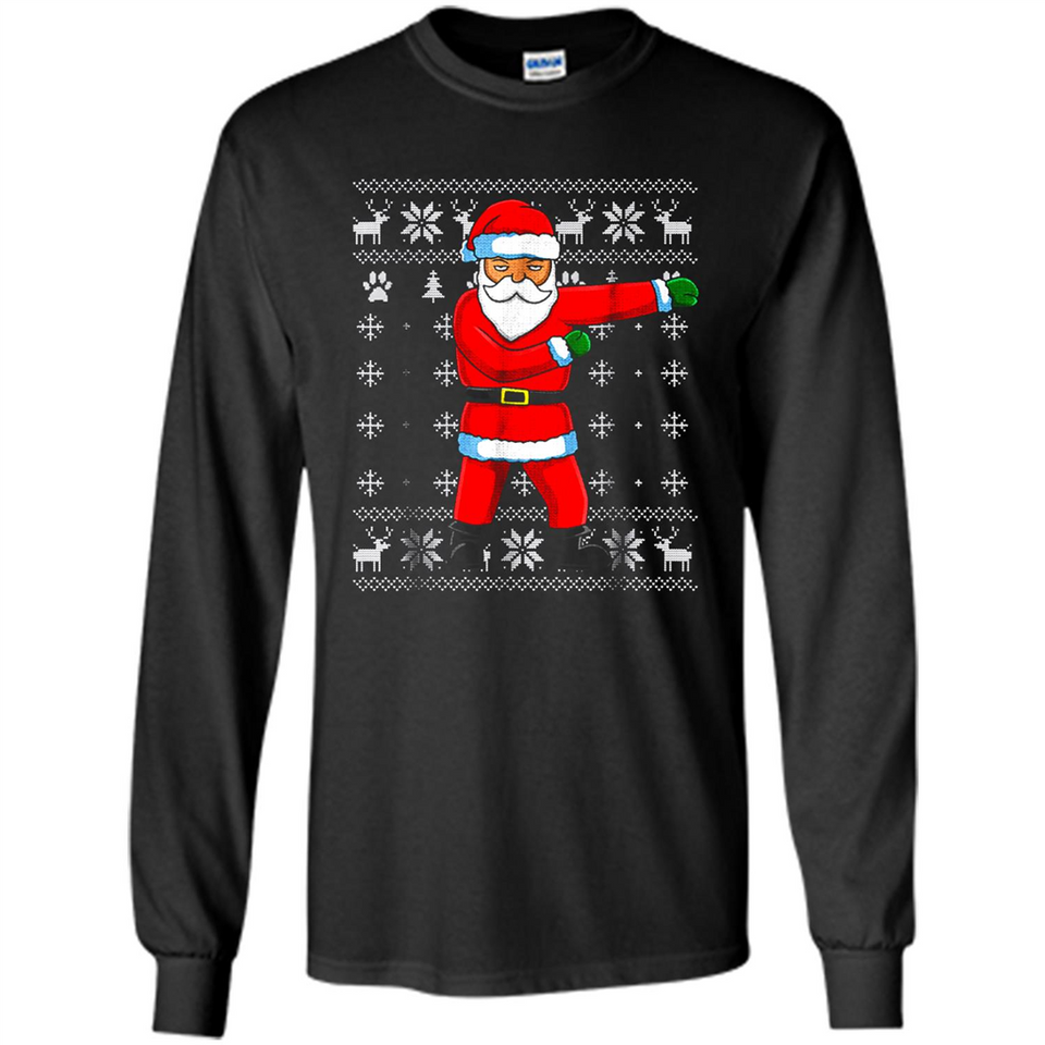 Flossing Santa Christmas Ugly Sweater Style Pajama Xmas Gift - Long Sleeve T-Shirt
