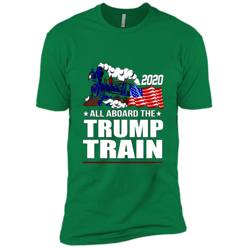 All Board The Trump Train 2020 Patriotic U.S Flag pingpong - Premium Short Sleeve T-Shirt