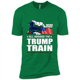 All Board The Trump Train 2020 Patriotic U.S Flag pingpong - Premium Short Sleeve T-Shirt