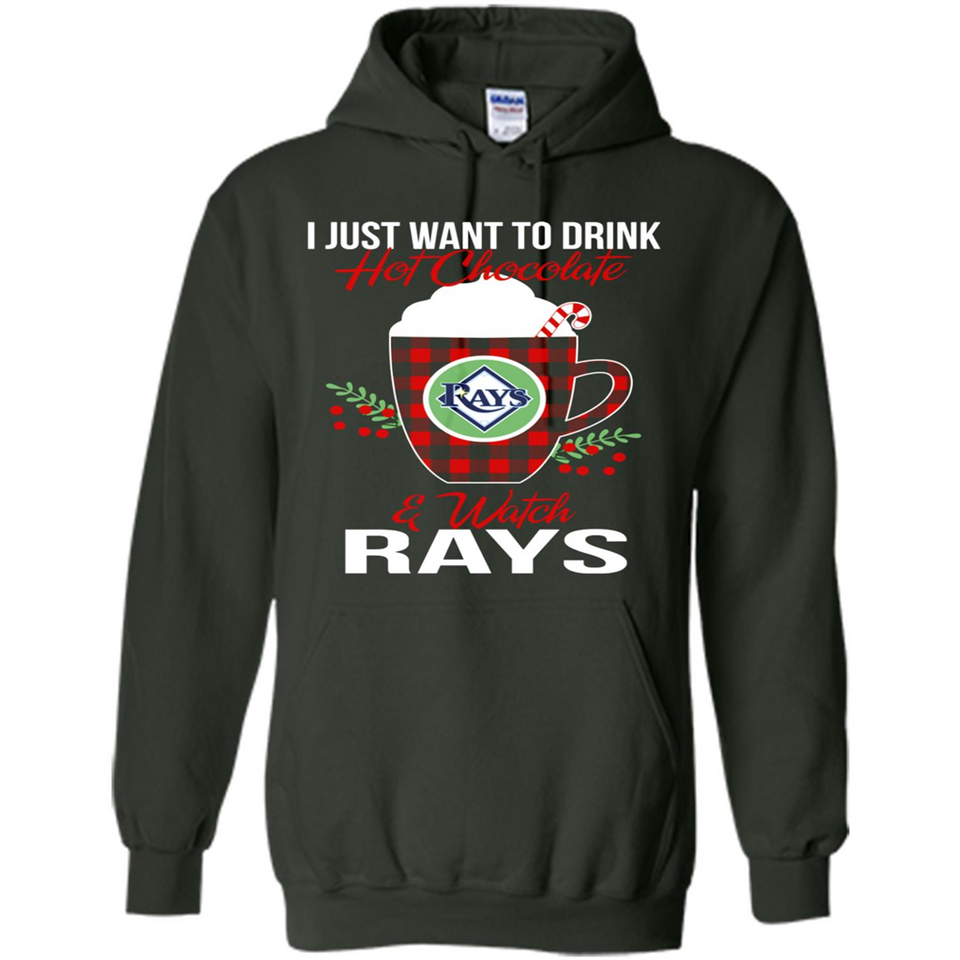 I Just Want To Drink Hot Chocolate & Watch Tampa Bay Rays Ugly Christmas Sweater PINGPONG