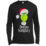 Santa Grinch Define Naughty Christmas Sweatshirt - Canvas Long Sleeve T-Shirt
