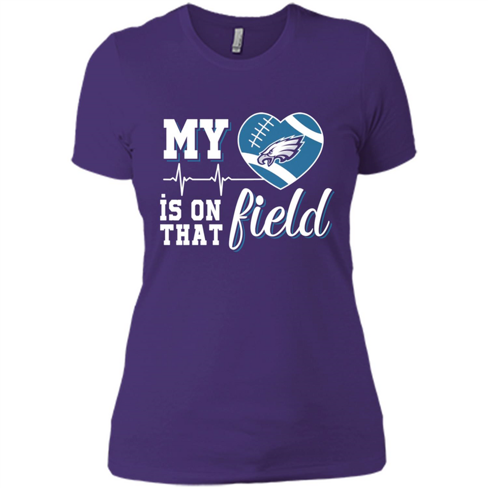 Philadelphia Eagles Football My Heart is on that Field - Ladies' Boyfriend T-Shirt