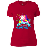 Unicorns are born in November Birthday Rainbow Gift Ladies Custom