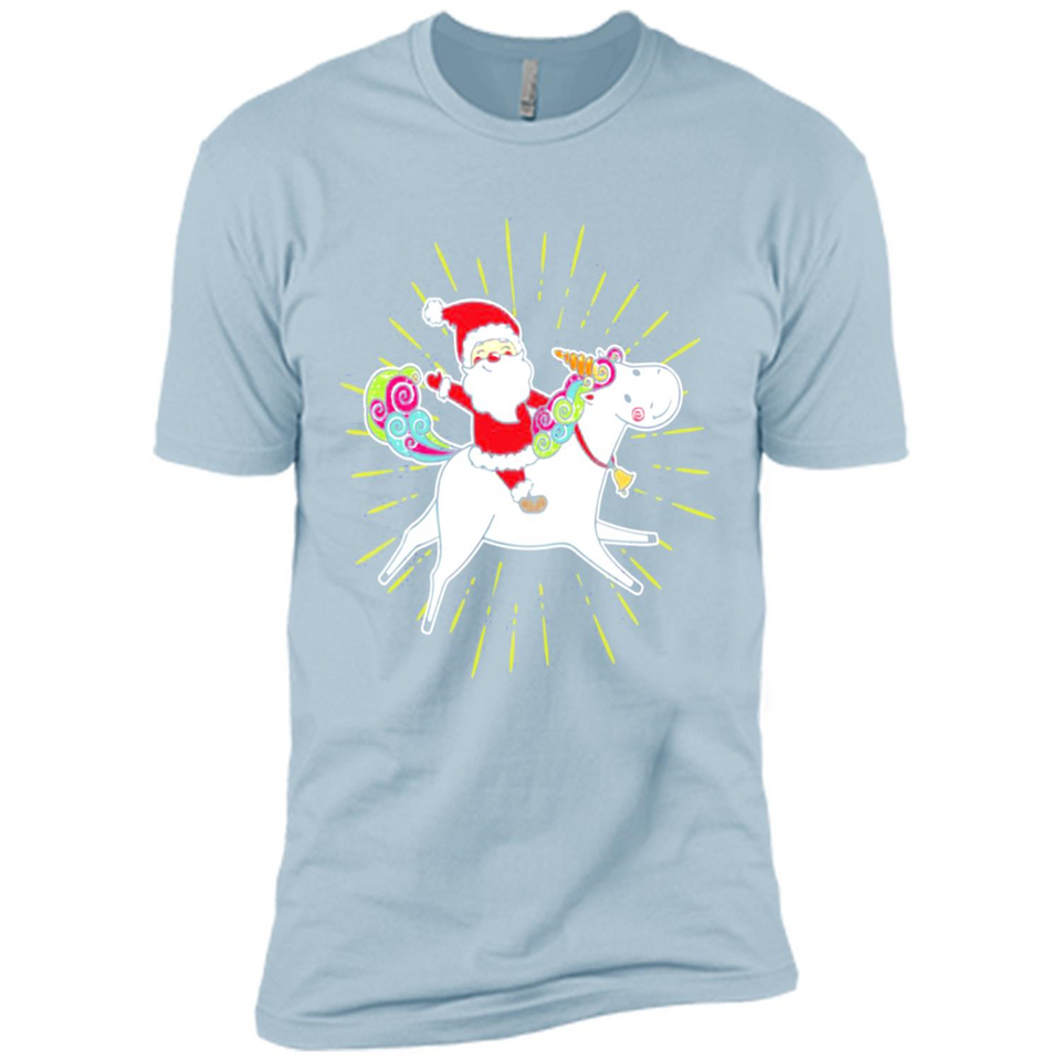 Unicorn And Santa Christmas - Premium Short Sleeve T-Shirt