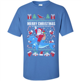 Ugly Christmas Santa Riding Dolphin - Shirt
