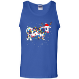 Christmas Lights Cow Wearing Santa Hat Funny Xmas Sweatshirt - Tank Top