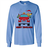 Merry Truck-Mas Christmas Fire Truck Cute Reindeer Sporty - Long Sleeve T-Shirt