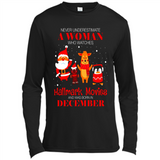 Never Underestimate A December Woman Watches Hallmark Movies Sweatshirt - Canvas Long Sleeve T-Shirt