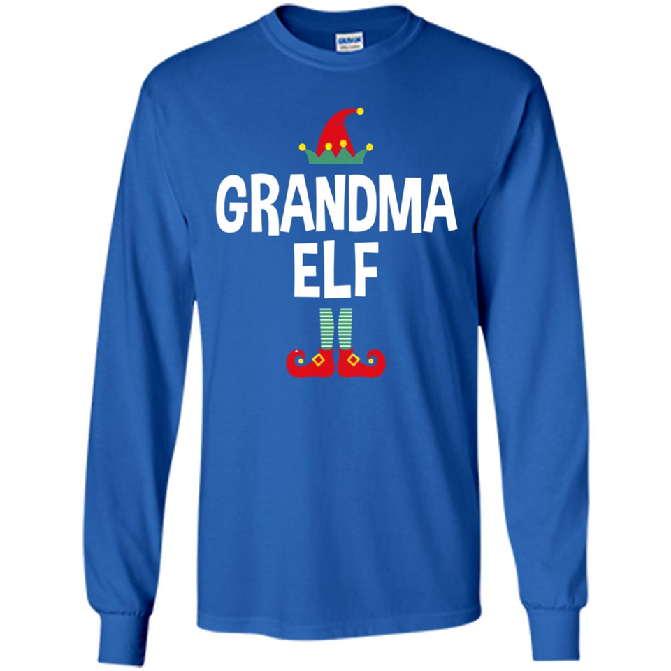 Grandma Elf Shirt -Family Matching Christmas Pajamas - Long Sleeve T-Shirt