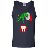 Christmas Nurse Grinch hand holding clinic dental ornament - Tank Top