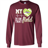 Seattle Seahawks Football My Heart is on that Field - Long Sleeve T-Shirt