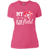 Georgia Bulldogs Football My Heart is on that Field - Ladies' Boyfriend T-Shirt