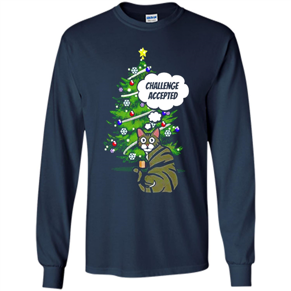 Christmas Tree Cat Long Sleeve Christmas Shirt for Cat Lover - Long Sleeve T-Shirt