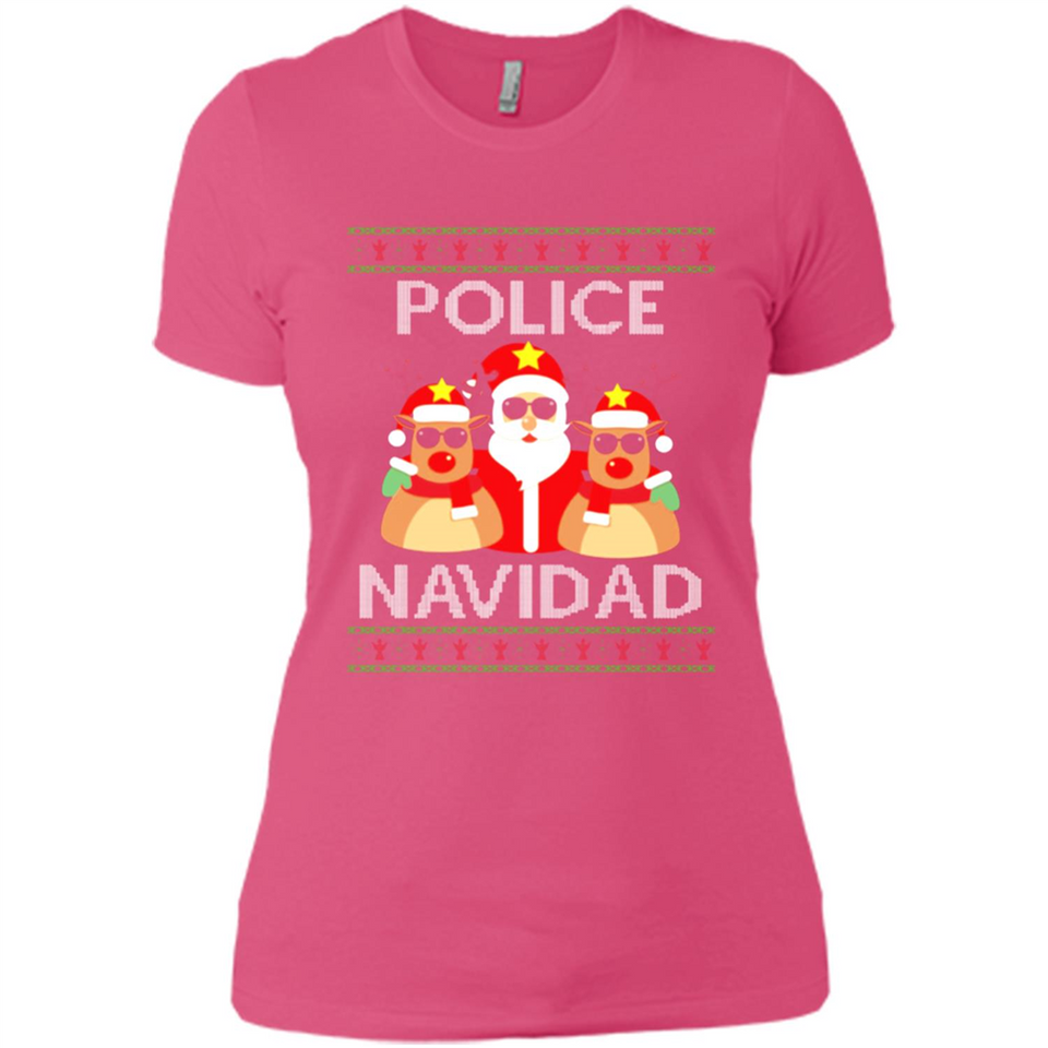 FUNNY POLICE NAVIDAD T-SHIRT Santa Christmas Party - Ladies' Boyfriend T-Shirt