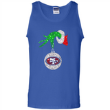 Amazing tee San Francisco 49ers Glitter Grinch Monogram Ornament Christmas Gift - Tank Top