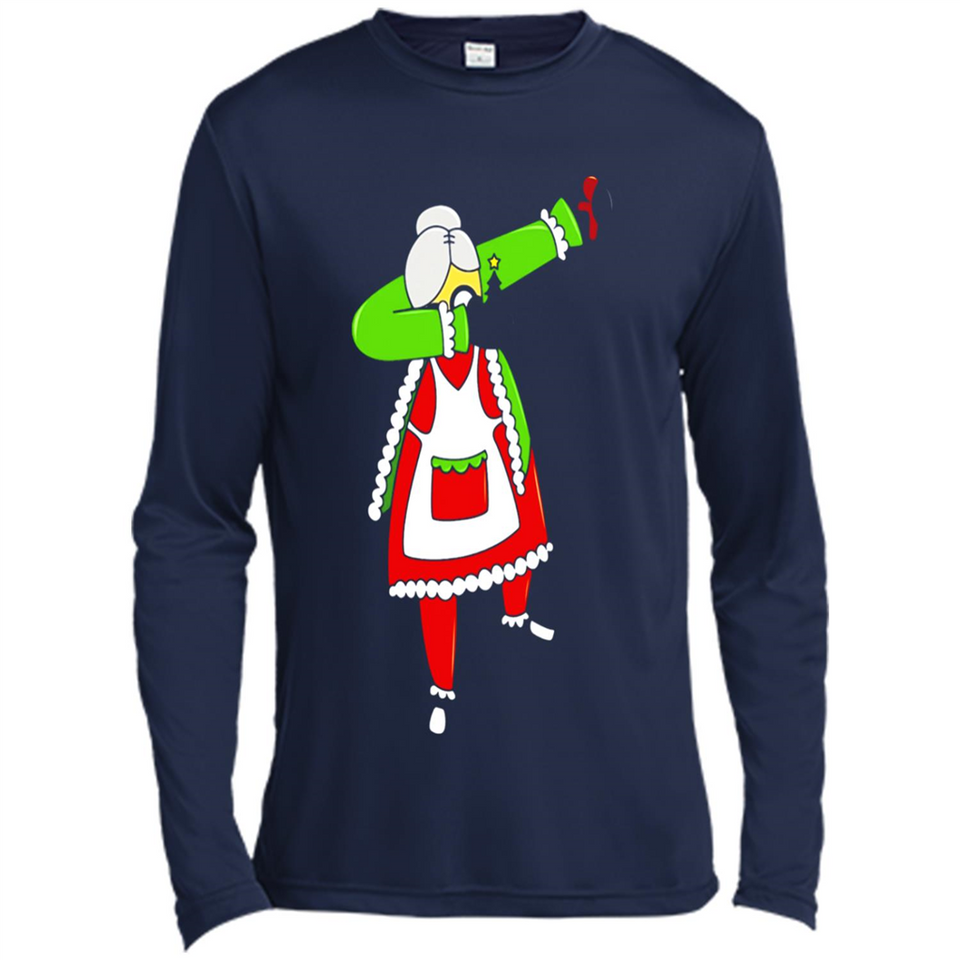 Funny Dabbing Mrs. Santa Claus Christmas Dab - Canvas Long Sleeve T-Shirt